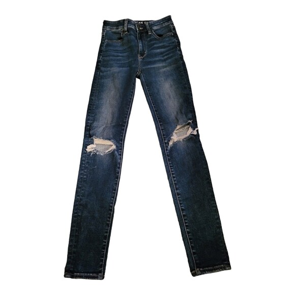 American Eagle Next Level Stretch Super Hi Rise Jegging Dark Wash Women's Size 0 - Picture 1 of 7